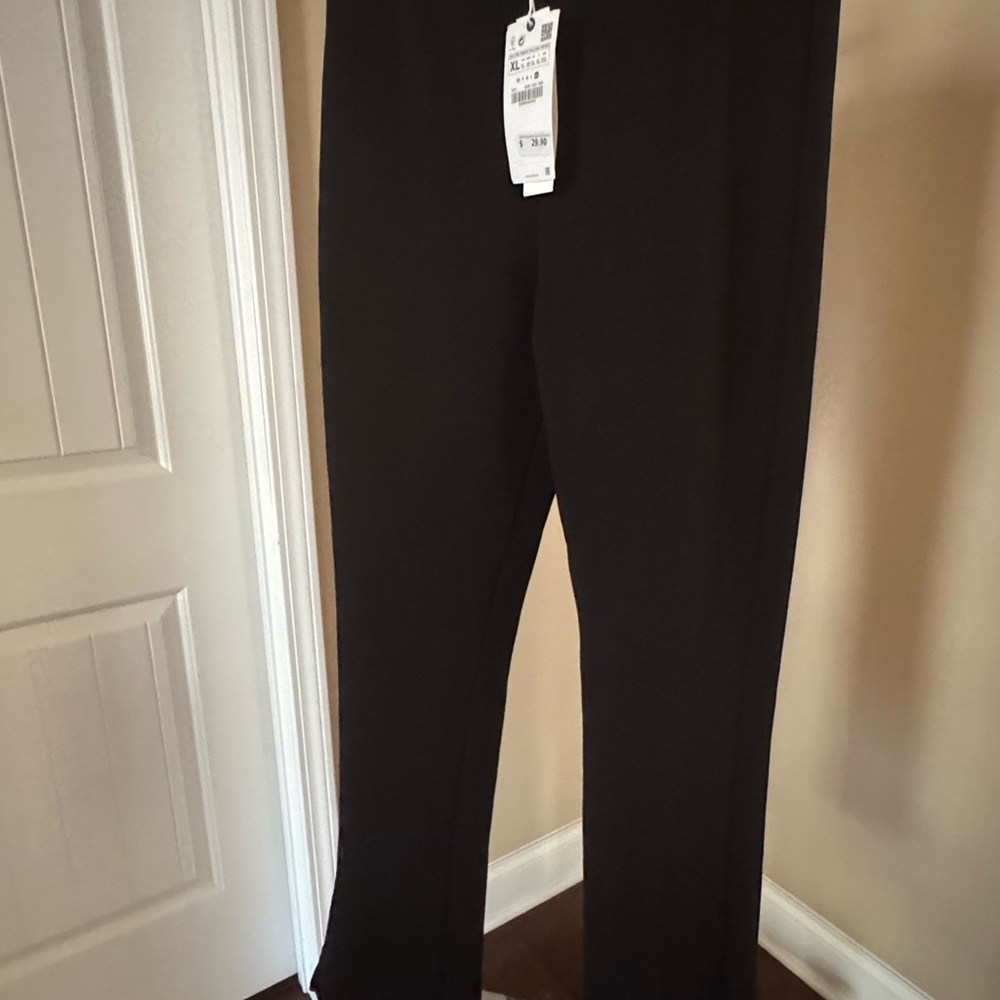 Zara Black Straight-Leg Pants